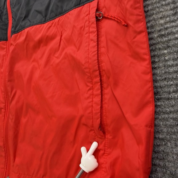 Nebraska Huskers Columbia Full Zip Hooded Windbreaker Jacket Men's Medium Rain - Picture 4 of 8